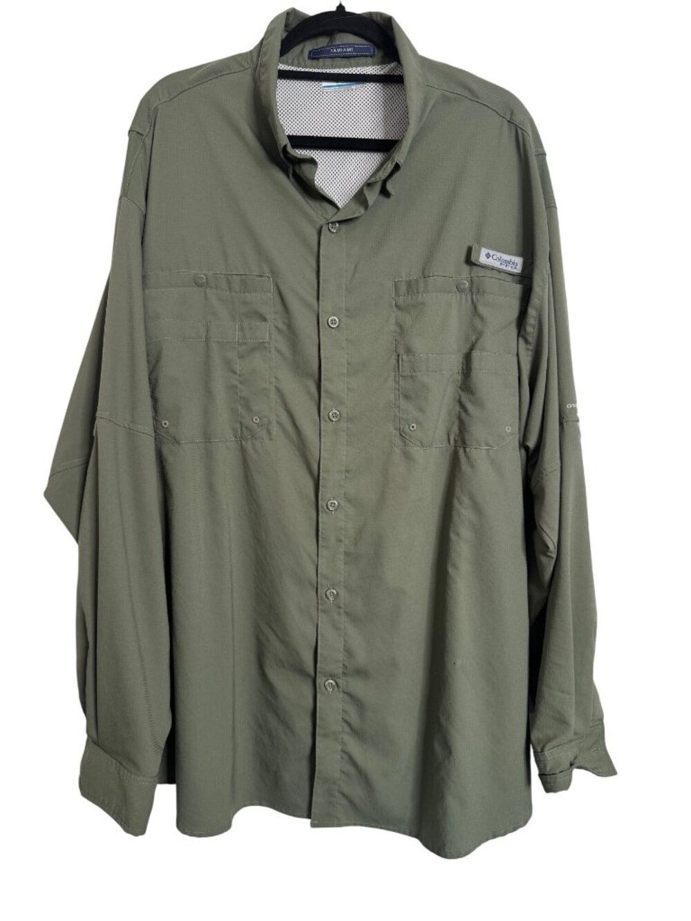 Columbia Tamiami Men's Size 3X Olive Green Button Up NWOT Fishing Vented Net